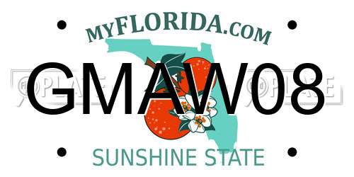 GMAW08 Florida License Plate