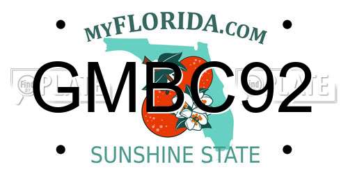 GMBC92 Florida License Plate