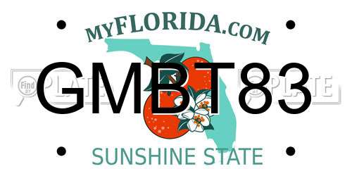 GMBT83 Florida License Plate