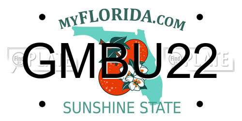 GMBU22 Florida License Plate