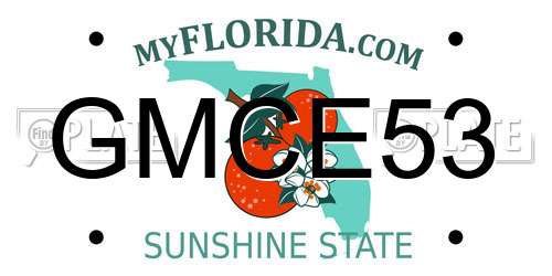 GMCE53 Florida License Plate