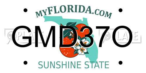 GMD37O Florida License Plate