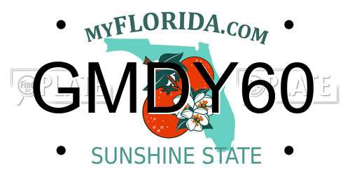 GMDY60 Florida License Plate