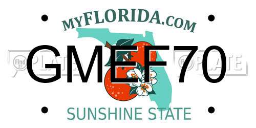 GMEF70 Florida License Plate