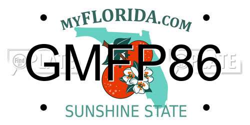 GMFP86 Florida License Plate