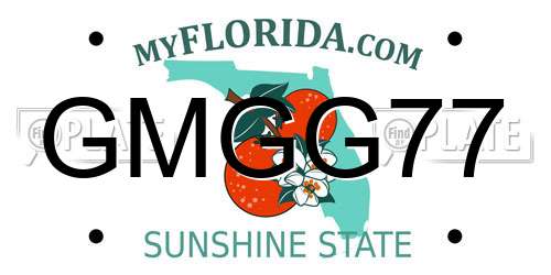 GMGG77 Florida License Plate