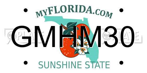 GMHM30 Florida License Plate