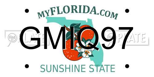 GMIQ97 Florida License Plate