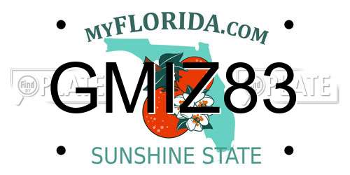 GMIZ83 Florida License Plate