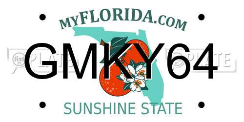 GMKY64 Florida License Plate
