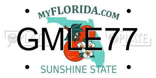 GMLE77 Florida License Plate