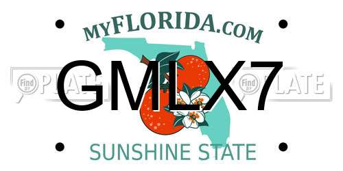 GMLX7 Florida License Plate