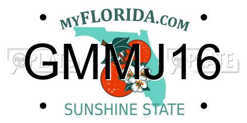 GMMJ16 Florida License Plate
