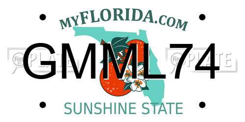 GMML74 Florida License Plate
