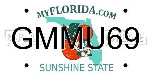 GMMU69 Florida License Plate