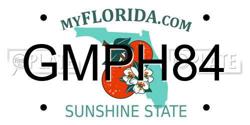 GMPH84 Florida License Plate