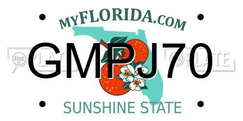 GMPJ70 Florida License Plate
