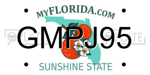 GMPJ95 Florida License Plate