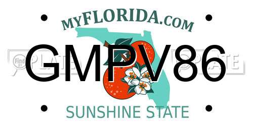 GMPV86 Florida License Plate