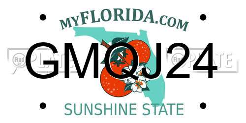 GMQJ24 Florida License Plate
