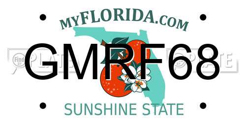 GMRF68 Florida License Plate