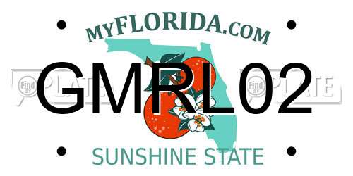 GMRL02 Florida License Plate