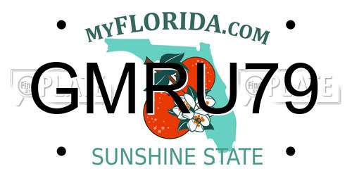 GMRU79 Florida License Plate