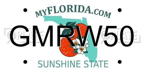 GMRW50 Florida License Plate