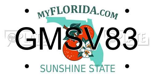 GMSV83 Florida License Plate