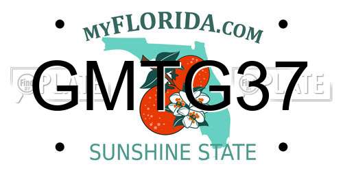 GMTG37 Florida License Plate