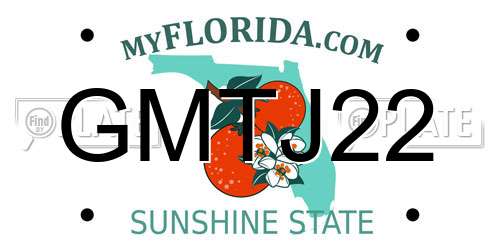 GMTJ22 Florida License Plate