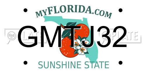 GMTJ32 Florida License Plate