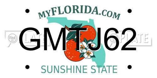 GMTJ62 Florida License Plate