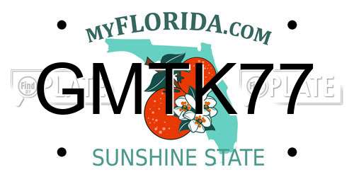 GMTK77 Florida License Plate