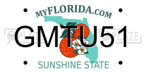 GMTU51 Florida License Plate