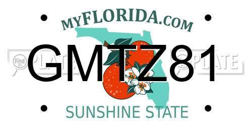 GMTZ81 Florida License Plate