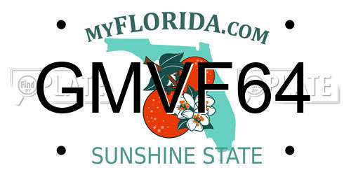 GMVF64 Florida License Plate