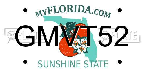 GMVT52 Florida License Plate