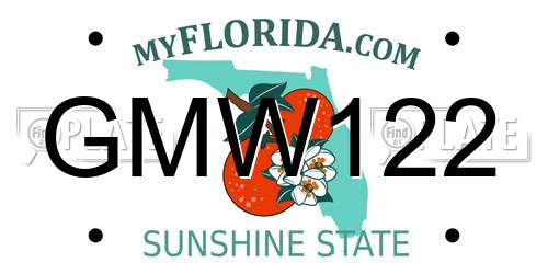 GMW122 Florida License Plate