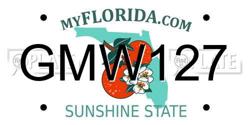 GMW127 Florida License Plate
