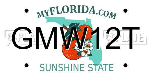 GMW12T Florida License Plate