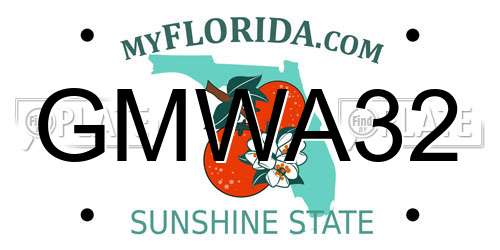 GMWA32 Florida License Plate
