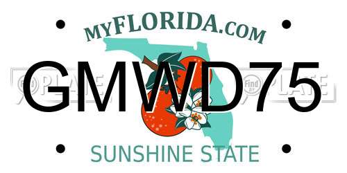 GMWD75 Florida License Plate