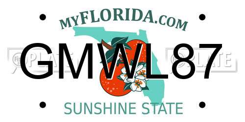 GMWL87 Florida License Plate