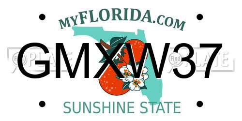 GMXW37 Florida License Plate