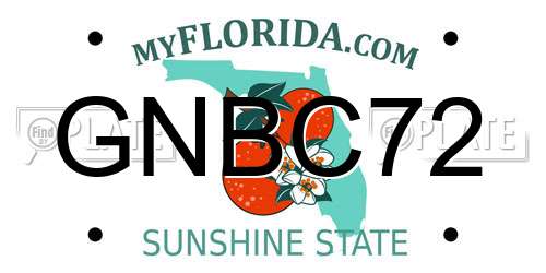 GNBC72 Florida License Plate