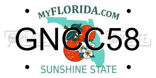 GNCC58 Florida License Plate