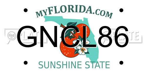 GNCL86 Florida License Plate