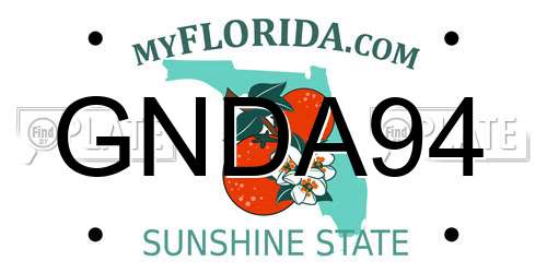 GNDA94 Florida License Plate