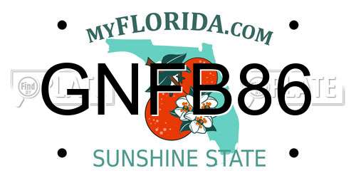 GNFB86 Florida License Plate